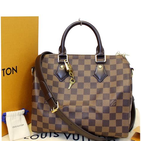 authentic louis vuitton speedy 25 damier ebene|Louis Vuitton Damier Ebene clutch.